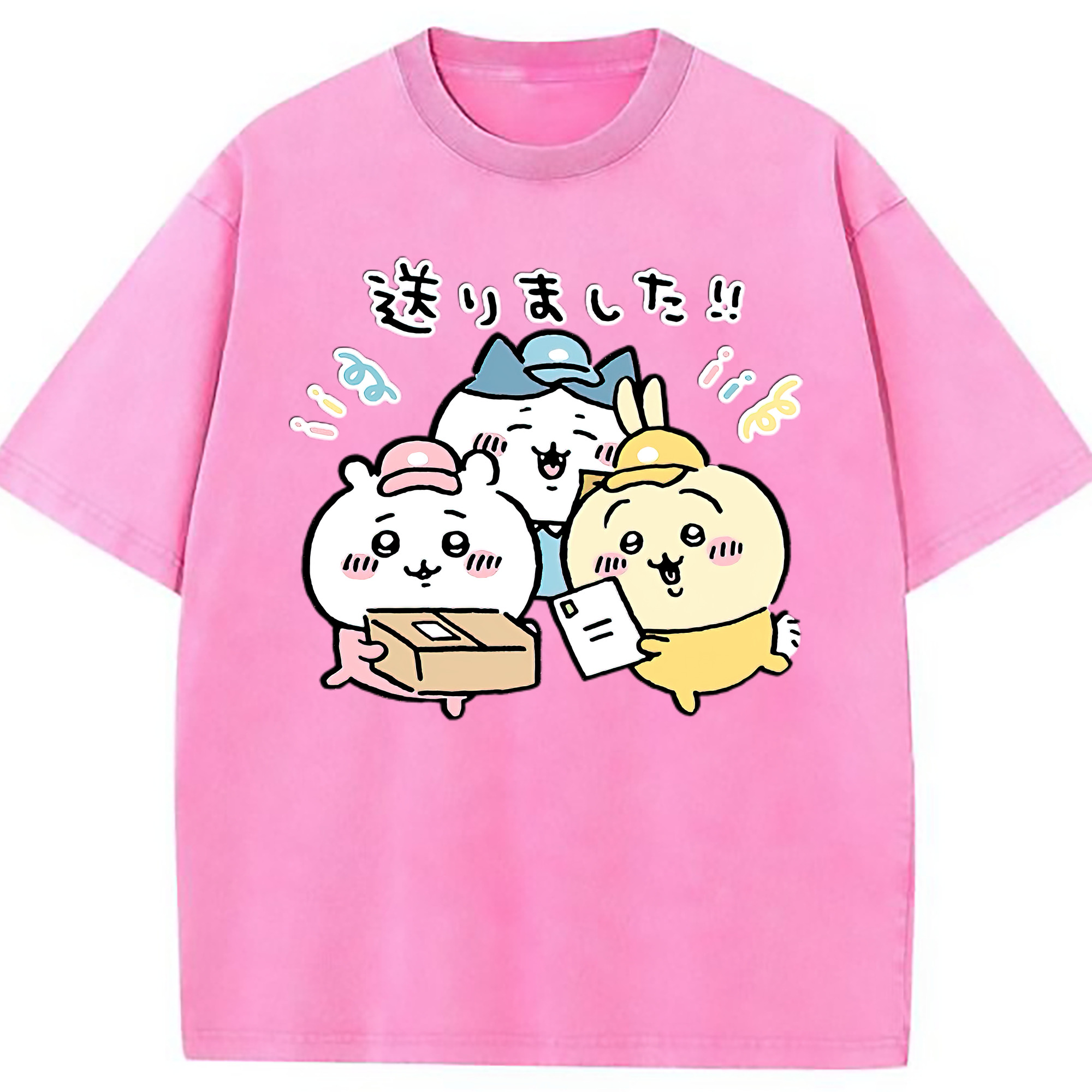 （画像用） ちいかわ ハチワレ Chii-kawa hachiware 綿100% ヴィンテージ風 半袖Tシャツ（フロントプリント）